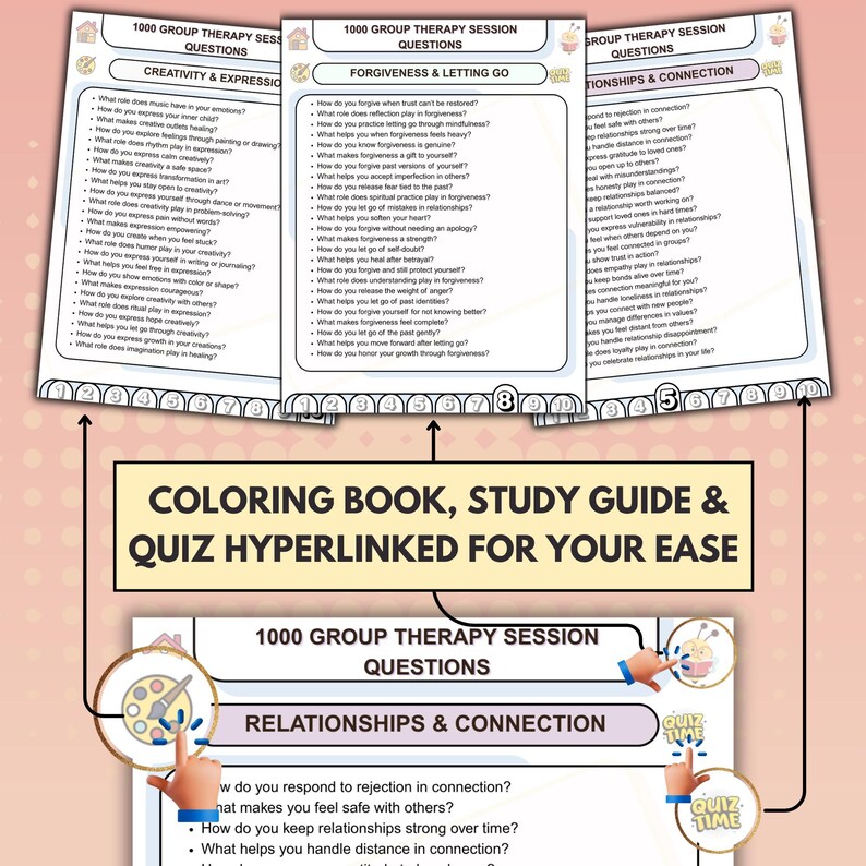 1000 X Group Therapy Questions, Counseling Tools, Hyperlinked 2026 ...