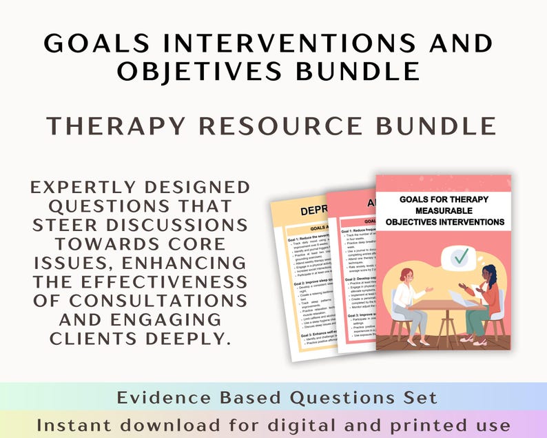 Therapy Treatment Plan Bundle: Goals, Interventions, Objectives (PDF ...