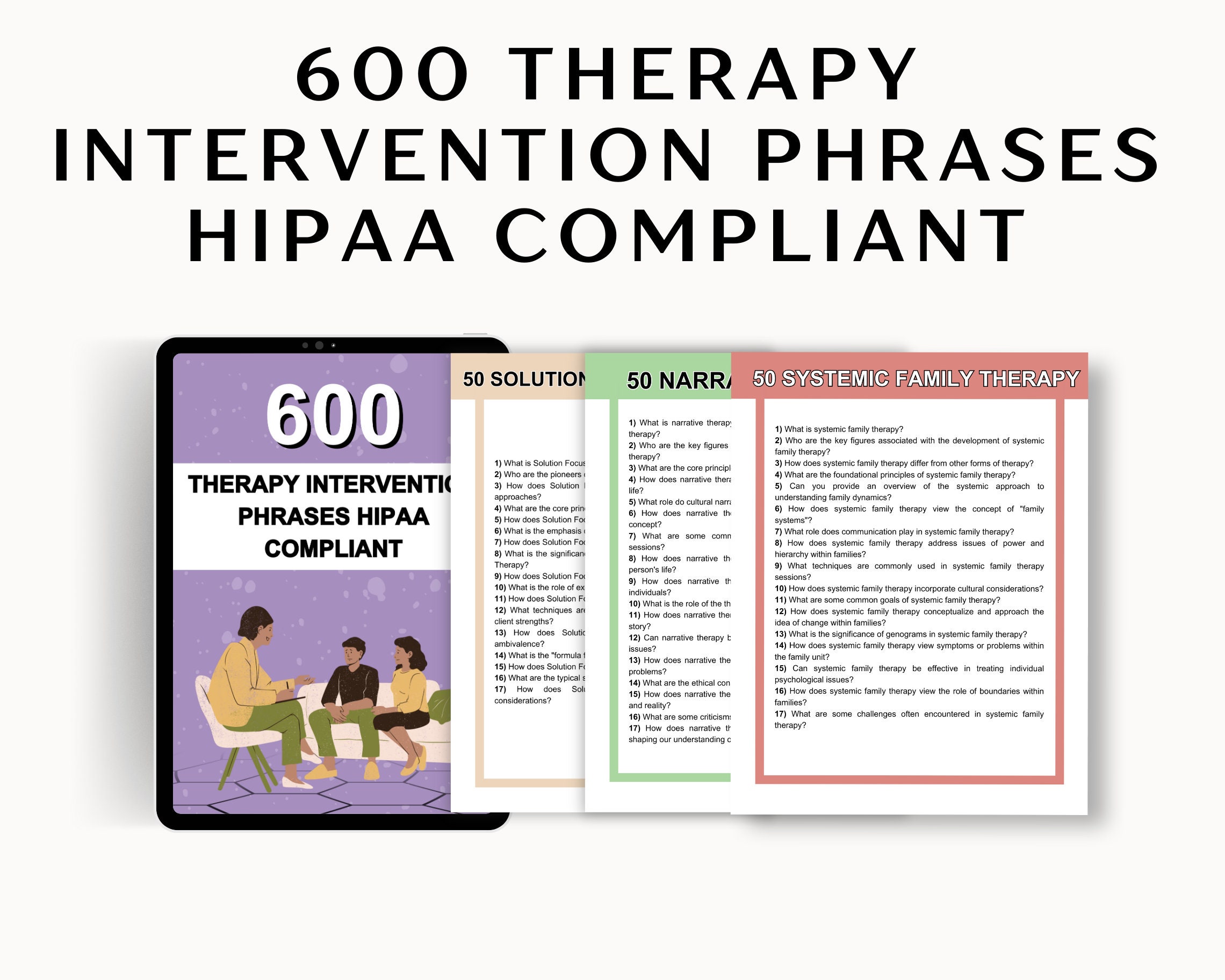 600 Therapy Intervention Phrases HIPAA Compliant Progress Notes ...