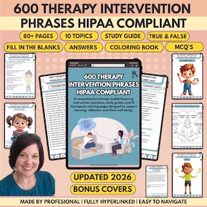 600 Therapie-Eingriffsphrasen: HIPAA-konforme Fortschrittshinweise (PDF)