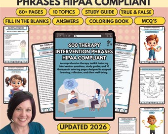600 terapeutiska interventionsfraser: HIPAA-kompatibla framstegsanteckningar (PDF)
