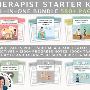 Therapy Treatment Plan Bundle: Goals, Interventions, Progress Notes (Digital Download)