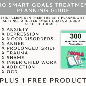 SMART Goals Treatment Planning Guide - Progress Note, Interventions Resource for Therapy Phrases IFS ACT Counselor Questions Treatment Goal