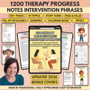 Therapy Progress Notes: 1200+ Intervention Phrases (HIPAA Compliant)