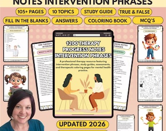 Therapy Progress Notes: 1200+ Intervention Phrases (HIPAA Compliant)