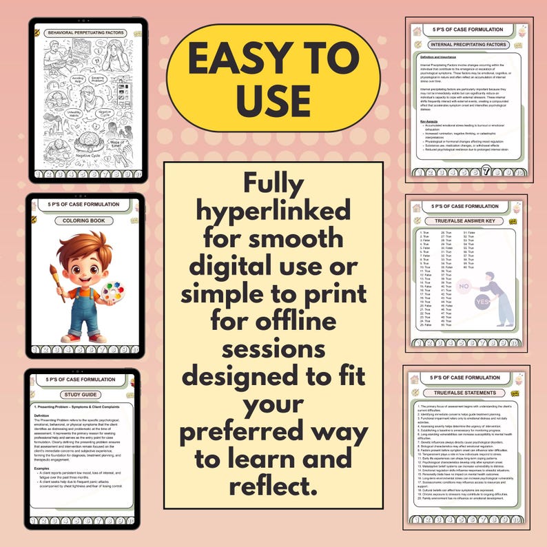5 P's Risk Formulation 5 P's of Case Formulation Worksheets: Mental Health Tool (PDF) - Etsy ...