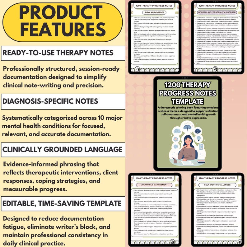 Therapy Progress Notes Template | Psychotherapy Documentation Toolkit ...