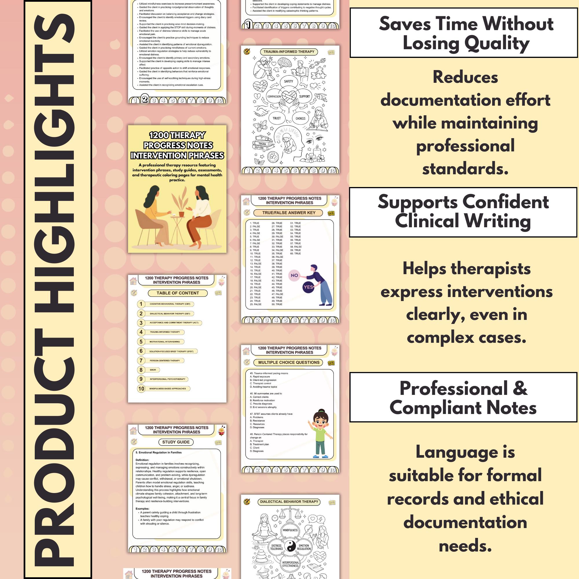 Therapy Progress Notes: 1200+ Intervention Phrases (HIPAA Compliant) - Etsy
