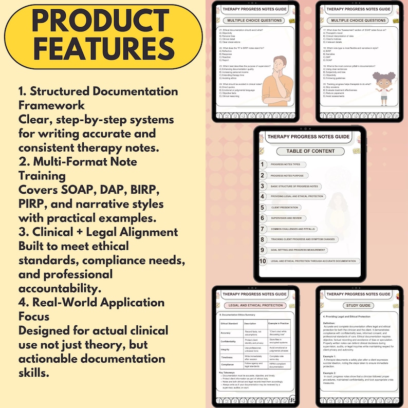 Therapy Progress Notes Guide: Examples & Prompts, 90+ Pages, Fully ...