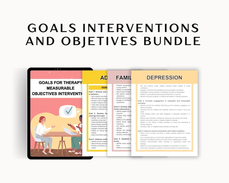 Therapy Treatment Plan Bundle: Goals, Interventions, Objectives (PDF ...