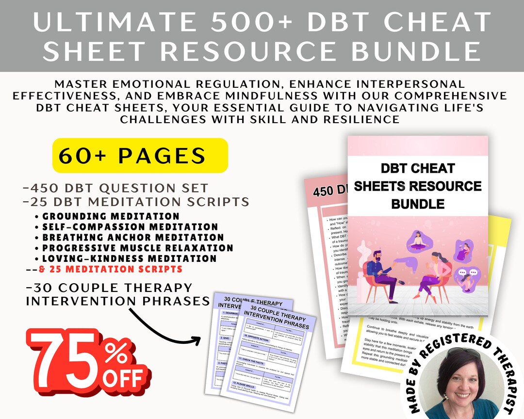 DBT Therapy Questions Bundle: 450+ Questions, Meditation Scripts ...