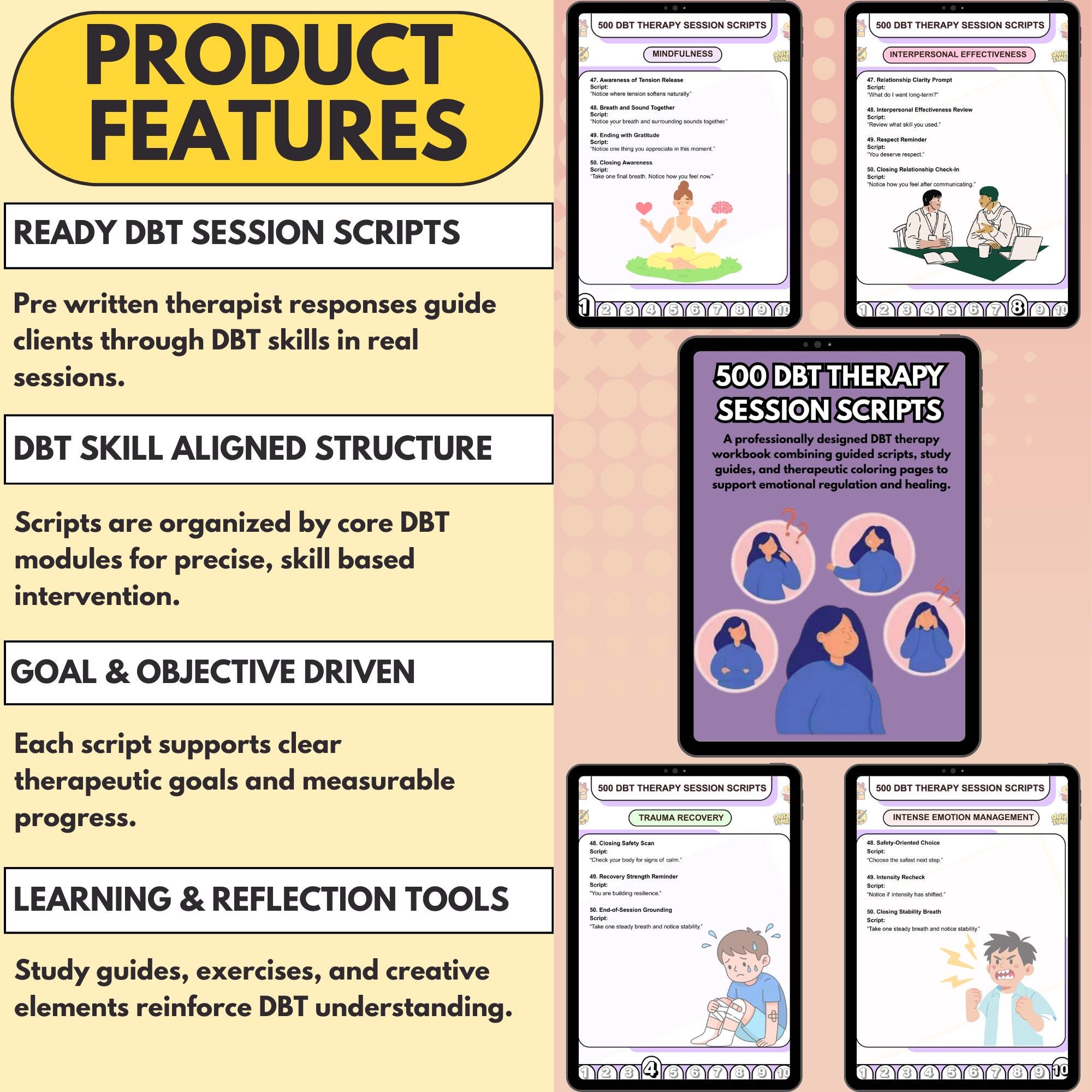 Dbt Scripts DBT Therapy Scripts: 500+ Session Interventions for Anxiety, Addiction ...