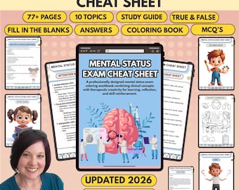 Hoja de referencia para el examen del estado mental: Referencia y evaluación del MSE (Descarga digital)