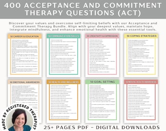 Bundel met vragen over ACT Therapy: Acceptance & Commitment Therapy (digitale download)