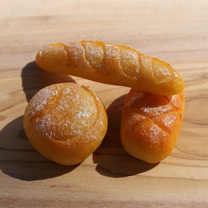 Miniature Bread Baguette Sourdough Ciabatta Polymer Clay Dollhouse Bakery Food Magnet 23mm 30mm 50mm Ready to Ship