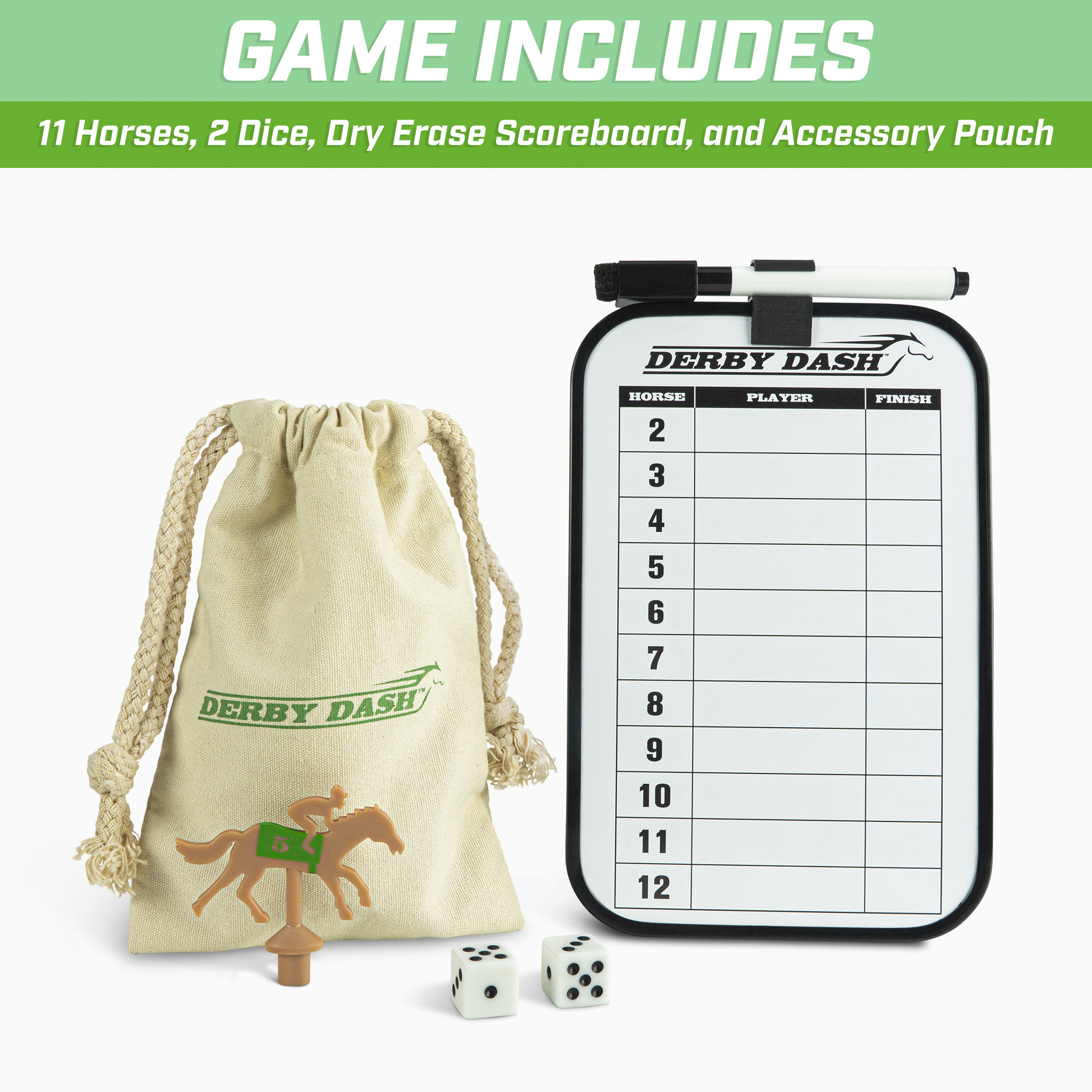 Gosports Derby Dash Horse Race Game Set Tabletop Horse Racing With 2