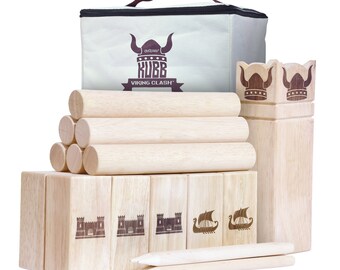 Amish-Made Deluxe Hard Maple Wood Kubb Game Official Size Set