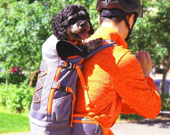 S'woof Sac à dos pour chien pour vélo, randonnée, porte-chiot face à l'avant pour voyage pour petit animal moyen, sac de sport pour K9 avec rembourrage supplémentaire