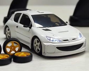 Peugeot 206 Wrc Rally Rc Drift Car Full Size Remote Control Racing