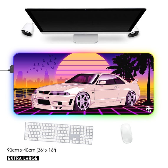 JDM Skyline GTR Nissan R33 RGB Gaming Mouse Pad Japanese Car Desk