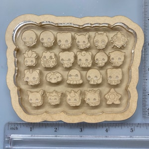 Kawaii Chibi Poke Character Shaker Earring Bits Resin Epoxy Silicone Mold