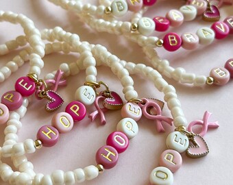 Breast Cancer Awareness Bracelet | Hope Bracelet | Breast Cancer Survivor Bracelet | Pink October | Breast Cancer Awareness | Brave Bracelet