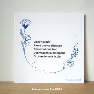 Carte Poème Bien-être, Carte Fleurs Poésie Emotions, Carte Bien-être, Papeterie, Cadeau bien-être, Citation inspirante, Citation positive