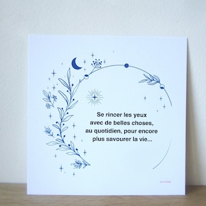 Carte Poème Lifestyle, Carte postale Poésie, Papeterie, Cadeau bien-être, Citation inspirante, Citation positive