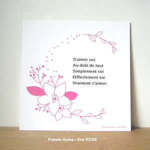 Carte Poème Selflove Bien-être, Carte Poésie S'aimer, Cadeau bien-être, Papeterie bien-être, Citation inspirante, Citation positive