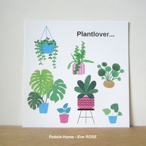 Carte Plantes Plantlover, Papeterie Plantes, Papeterie végétale, Cadeau Plantes, Plantes d'intérieur