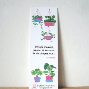 Marque-page Plantes, signet fait main, en papier premium cartonné et imprimé recto verso