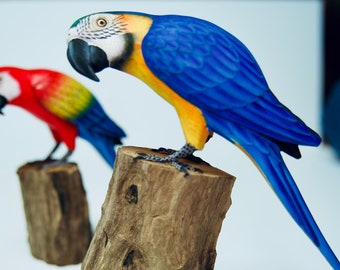 Parakeet 17 cm Blue Decorative Figurine Bird Luxury Gift Gift Loft Chalet Parakeet 17 cm Blue Decorative Figurine Bird Luxury Gift Gift Loft Chalet