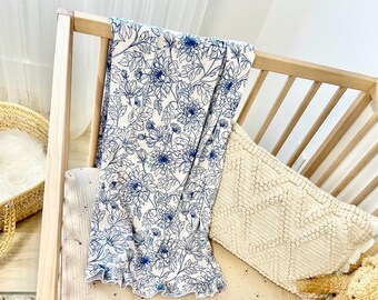 Gift, Baby girl, flowers, floral blanket, Headband, Bow, Personalized Baby Shower Gift, Hospital Newborn, Baby gift