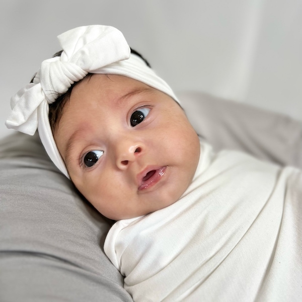 Baby Swaddle Bow and Hat Etsy