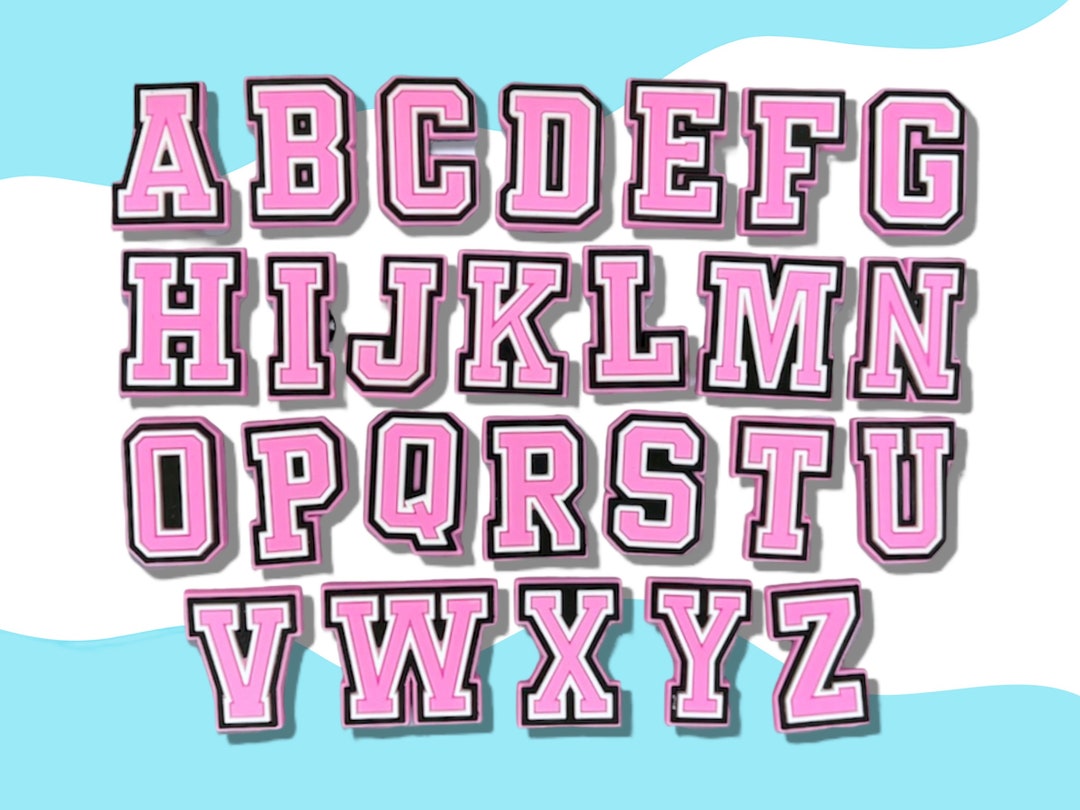Pink Croc Charm Letters Alphabet Letters for Crocs Pink Etsy