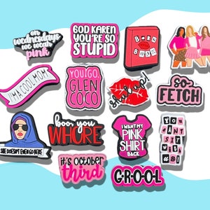 Mean Girls Croc Charm - Character Shoe Clips - Shoe Charm - PVC Charms - Shoe Embellishment - Cartoon - Pink Croc Charms - Charms for Girls