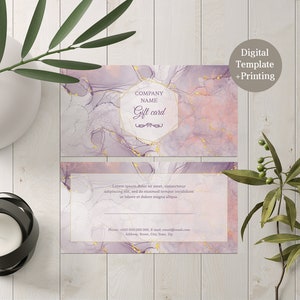 Custom Gift Card, Custom Text Logo Gift Cards, Thinking of you cards, Wedding Gift Card, Holiday Gift Card, Any Occasion, Marble Foil Print