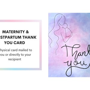 Cartão de agradecimento MATERNIDADE / PÓS-PARTO / Parto e Parto - cartão de agradecimento pintado à mão para a equipe de saúde da maternidade! Baixe digitalmente!