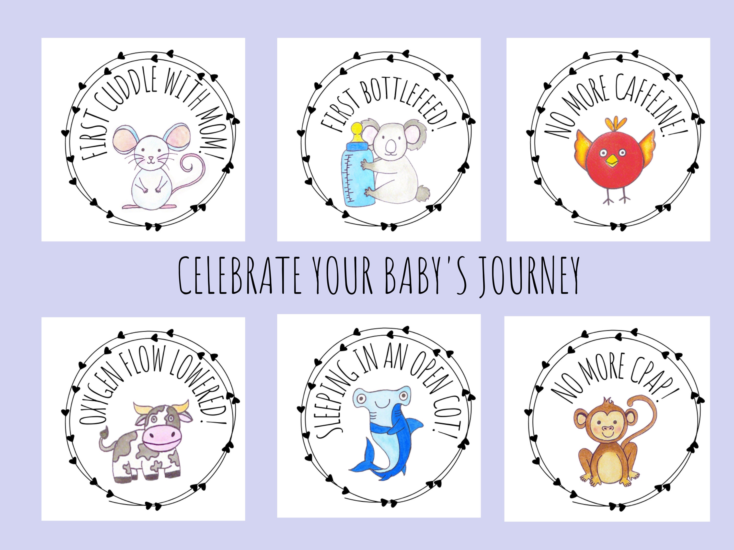 NICU / Preemie Milestone Cards! Digital Download / Printable Decorative ...