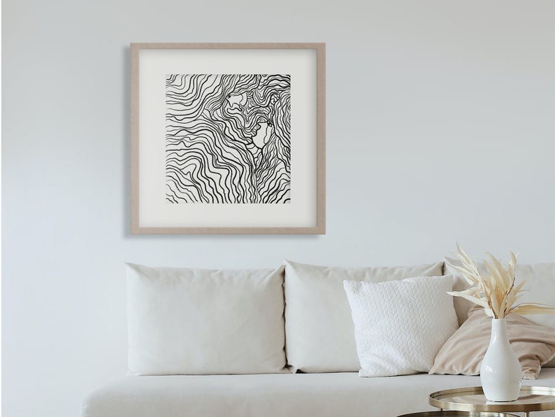Printable One Line Drawing Wall Art Face Line Art Abstract Etsy