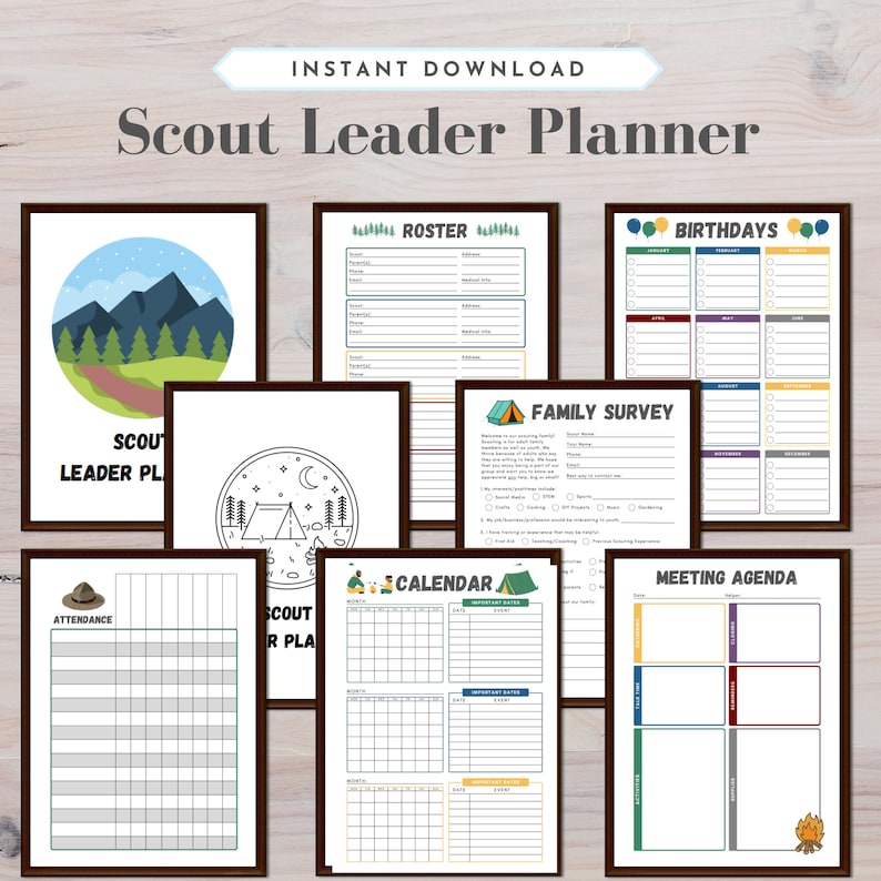 Scout Leader Planner Digital Printable PDF image 1