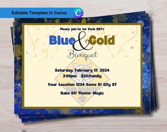 Cub Scout Blue & Gold Printable Invitations