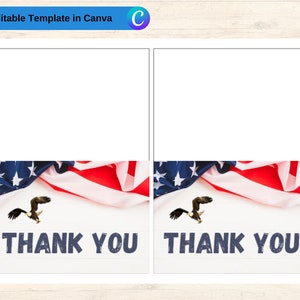 Patriotic Eagle Thank You Cards Printable image 3