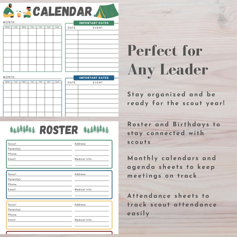 Scout Leader Planner Digital Printable PDF image 2