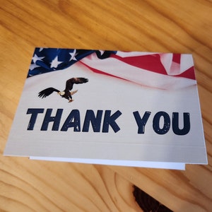 Patriotic Eagle Thank You Cards Printable image 2