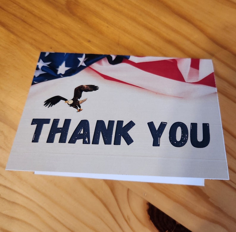 Patriotic Eagle Thank You Cards Printable image 2