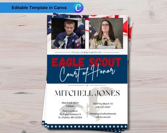 Eagle Scout Court of Honor Invitation Printable DIY