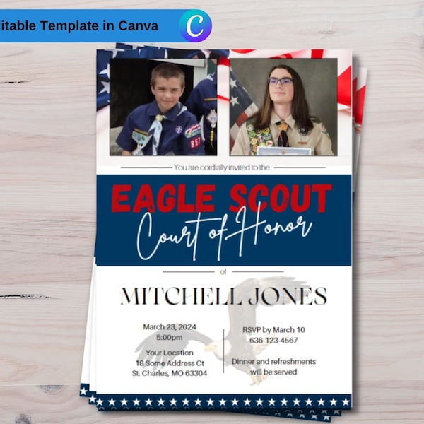 Eagle Scout Court of Honor Invitations Etsy