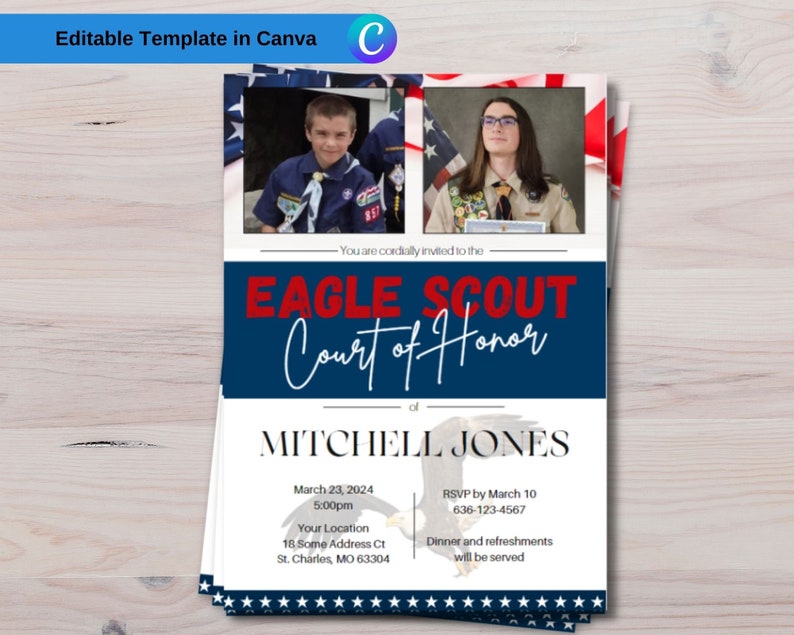 Eagle Court of Honor Invitation Printable DIY image 1