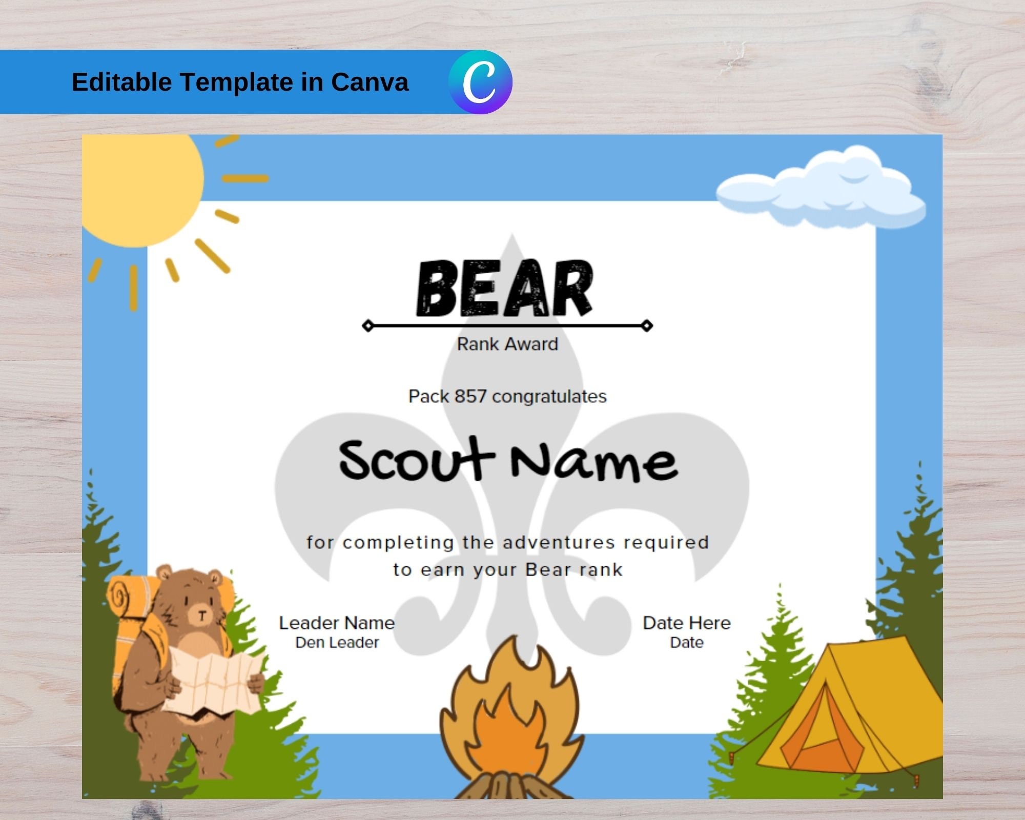 Buy Cub Scout Rank Award Certificates DIY Printables Online in India - Etsy